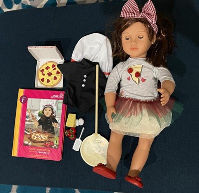 American Girl pizza hut pizza box and pan for 18" dolls NEW