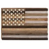 Wood American Flag Handmade Wall Decor Dark Brown - Olivia & May: Carved Patriotic Art, Farmhouse Style, Vertical Display - 2 of 4