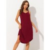 Allegra K Women's V Neck Solid Soft Spaghetti Strap Cami Lounge Nightdress - 2 of 4