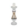 Glass Pillar and Taper Candle Holder with Curved Silhouette and Reflective Accents for Modern Decorative Display - 2 of 4