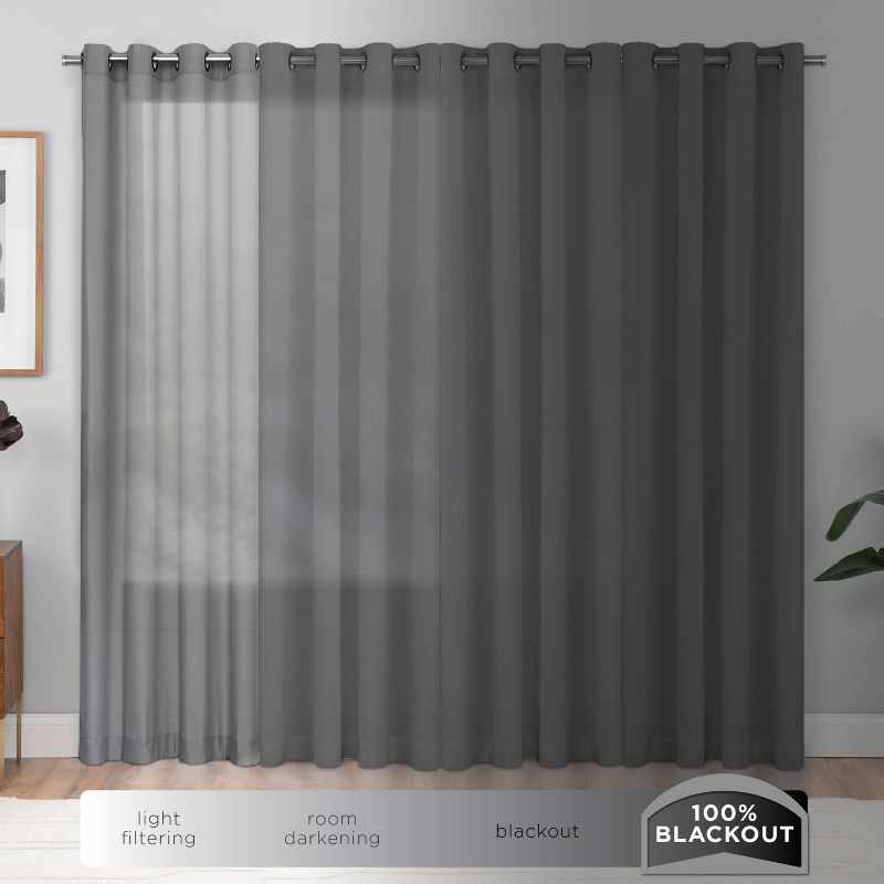 Kids' 100% Blackout Chambray Grommet Curtain Panel - Eclipse, 2 of 8