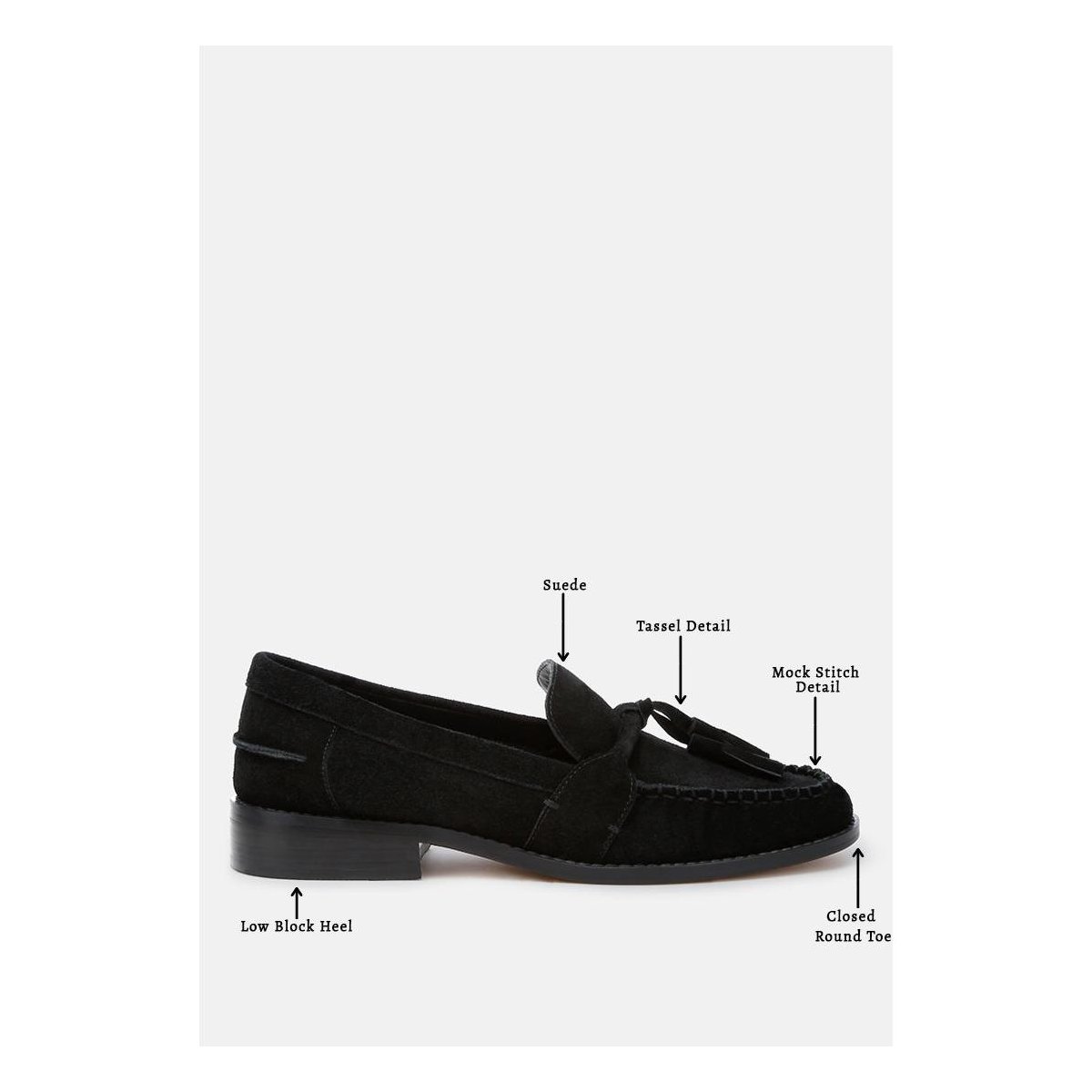 Женские туфли Rag & Co Womens Rhone Tassels Detail Suede Loafers 10 — фото 6