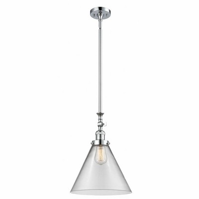 Cone - 1 Light Stem Hung Tiltable Mini Pendant In Industrial Style-18 Inches Tall and 12 Inches Wide