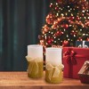 Lumabase 2ct Battery Operated Wax LED Candles Gold Bow - 3 of 4