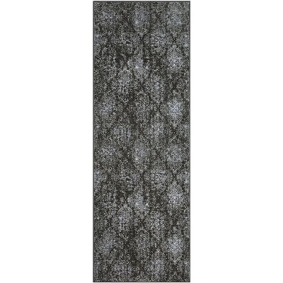 Acekool Washable Bedroom Area Rug, Non Slip Low Pile Boho Floral Carpet, Soft Foldable Small Rug for Bedside, Living Room