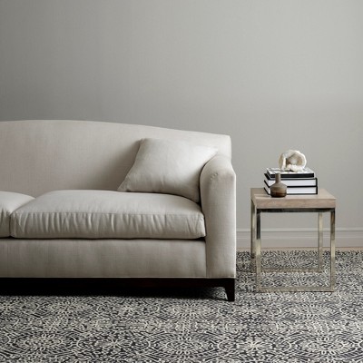 Gray and White Medallion Handmade Wool Rug 3' x 5'