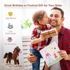 Vynxaria Kids Ride on Rocking Horse Plush Toy with Realistic Sounds and Red Scarf for Over 3 Years Old Birth Gift - 4 of 4
