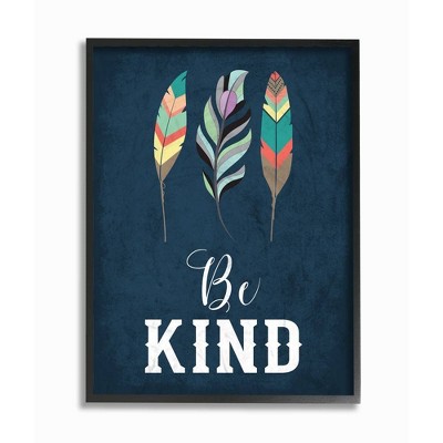 16"x1.5"x 20" Be Kind Blue Feathers Oversized Framed Giclee Texturized Art - Stupell Industries