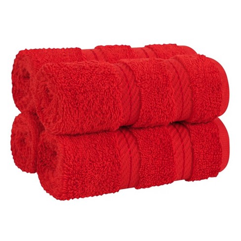 American Soft Linen 4 Pack Washcloth Set, 100% Cotton Washcloth Hand Face  Towels For Bathroom And Kitchen,red : Target