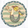 Earth Rugs Mermaid Star Round Coaster Set – 7"x7" Coastal Jute Accent Decor - 2 of 3