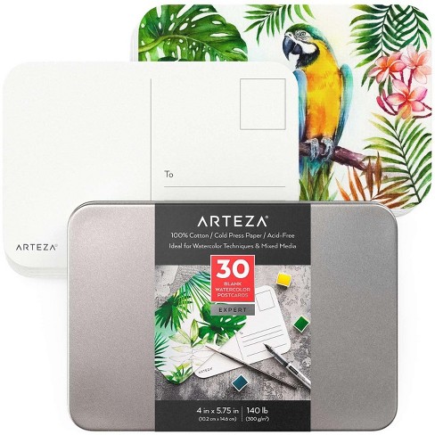 Arteza Watercolor Postcards 100 Cotton 4 X5 75 30 Pack Artz 8566 Target
