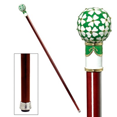 Design Toscano The Imperial Collection: Four Leaf Clover Enameled Walking Stick