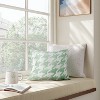 Square Houndstooth Woven Jacquard Chenille Pillow Green/White - Room Essentials™ - 2 of 4