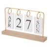 Unique Bargains Desktop Decoration Turn Page Vintage Wood Perpetual Calendar - 3 of 4