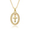 Cross Necklace for Women - Exquisite Gold Jewelry - Vintage Style Gold Plated Necklace with Zirconia Accents - 3 of 3