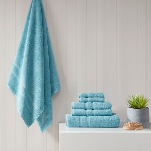 6Pcs 100% Turkish Cotton Solid Towel Set, Heavyweight Ultra Soft & Plush Highly Absorbent Towel - 1 of 4