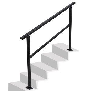 Handrails Fits 1 to 4 Steps,Outdoor Handrails Adjustable Height Stair Handrail - 1 of 4