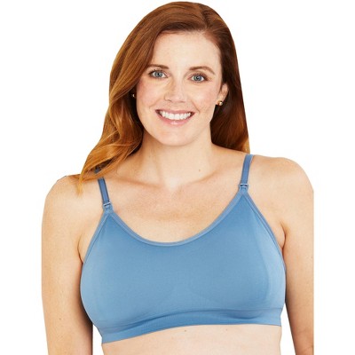 Image of Motherhood Maternity | Seamless Clip Down Maternity and Nursing Bralette - Copen Blue