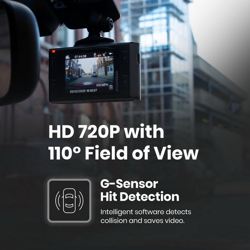 SYLVANIA Roadsight Basic Dash Camera - 110 Degree View, HD 720p, 16GB SD Memory Card Included, 2 of 5