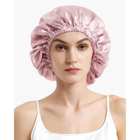 Mommesilk 22 Momme Pure Long Silk Hair Bonnet - Rosy Pink