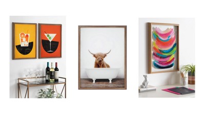 In Between Colorful Abstract Floral Canvas Wall Art Set