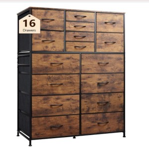 FONTOI Tall Console Table with 16 Fabric Drawers, Entryway Table Large Storage Organizer for Living Room, Hallway, Office, 37.4"*11.8"*57.1" - 1 of 4