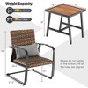 Costway 3 PCS Patio Rattan Furniture Bistro Set C-Spring Chair Padded Seat & Back Pillow Quick Dry - 3 of 4