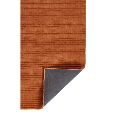 Rust Rectangular Hand Loomed Wool Area Rug 5' x 8'