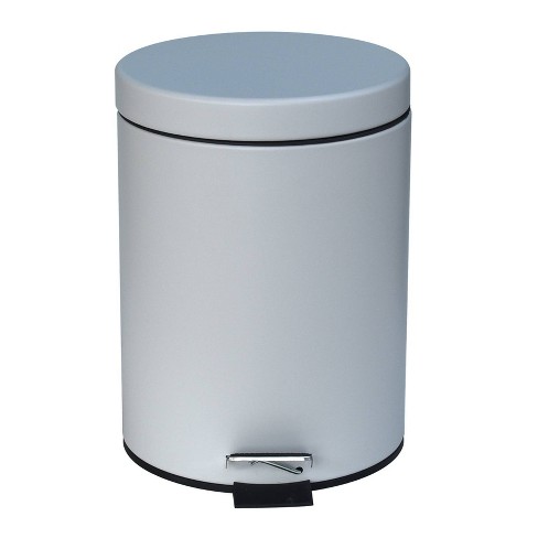 1.3gal Soft Close Pedal Trash Bin Lunar Rock - 88 Main: Steel Bathroom ...