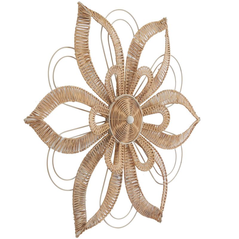 Rattan Floral Daisy Wall Decor with Metal Wire Brown - Olivia &#38; May, 4 of 6