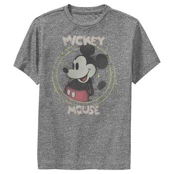 Boy's Disney Mickey Mouse Classic Circle Distressed Performance Tee