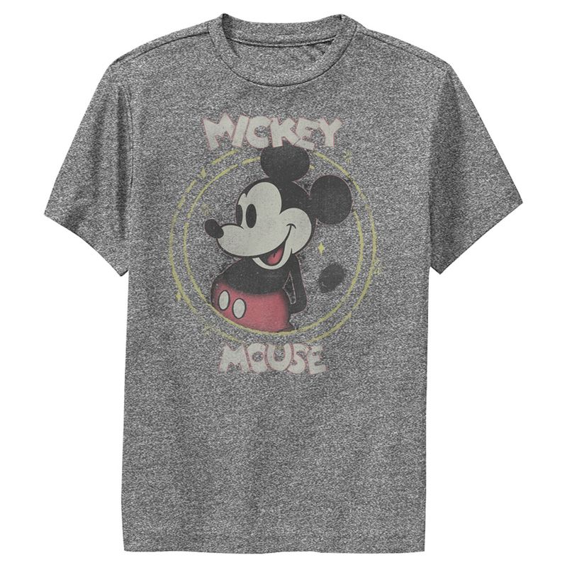 Boy's Disney Mickey Mouse Classic Circle Distressed Performance Tee, 1 of 5