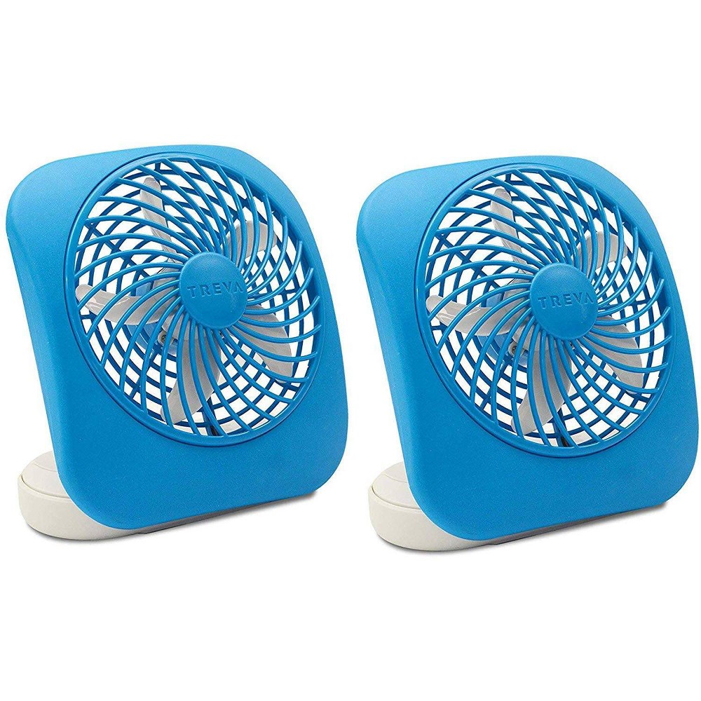 Must Have Treva 2pk 5 Battery Powered Portable Desk Fan Light Blue From Treva Accuweather Shop