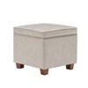 Square Storage Ottoman with Piping and Lift Off Lid - WOVENBYRD - 2 of 4