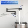 Yukimo Pot Filler Faucet - Wall Mount Kitchen Sink Faucet Folding Stretchable with Single Hole Two Handles, Matte Black - 3 of 4