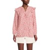 Lands' End Women's Cotton Voille Ruffle Front Blouse - 3 of 3