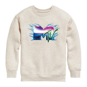 Boys' - MTV - Logo Liquid Metal Graphic Long Sleeve Fleece Sweatshirt - 1 of 3