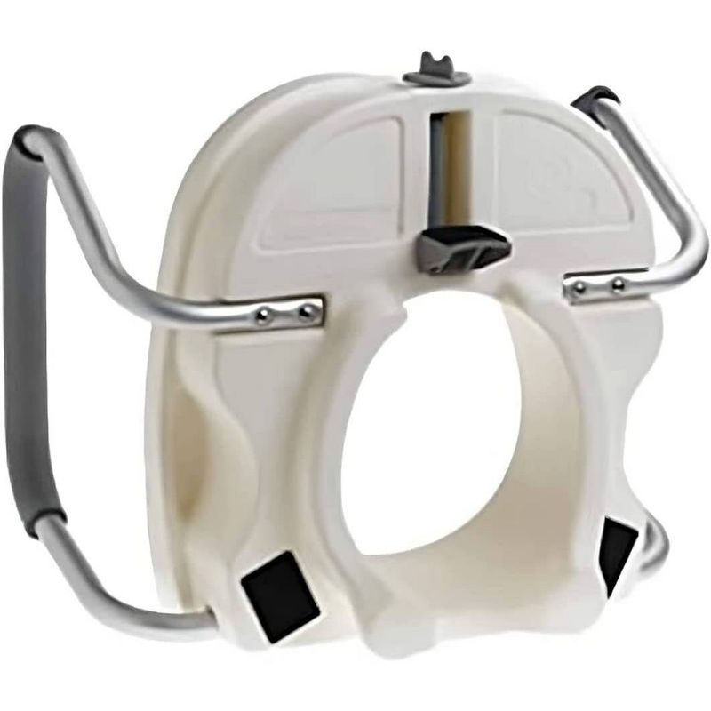Carex E-Z Lock Raised with Armrests Toilet Seat - White, 3 of 5