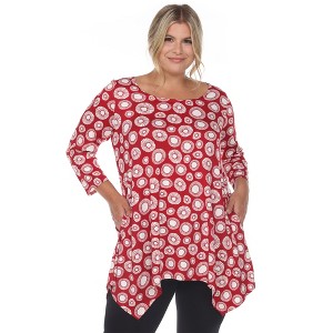 Plus Size Printed Geometric Tunic Top - White Mark - 1 of 4