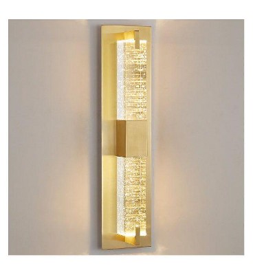 KAISITE LED Dimmable Crystal Wall Sconce Black Flush Mount Wall Lamp