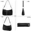 Shoulder Bag for Women with 2 Removable Straps and Zipper Closure Crossbody Bags Clutch Tote HandBags Purses (Black) - 4 of 4