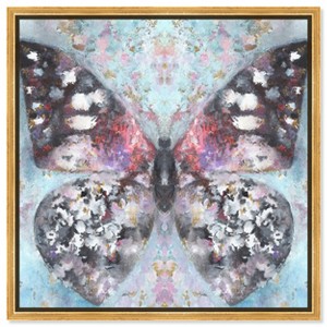 Art Remedy Shining Butterfly Colorful buterfly and flowers wall art Framed - 1 of 4