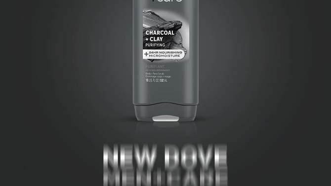 Dove Men+Care Elements Charcoal + Clay Micro Moisture Purify + Refresh Body Wash - 18 fl oz, 2 of 8, play video