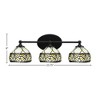 Toltec Lighting Capri 3 - Light Vanity in  Matte Black with 7" Royal Merlot Art Glass Shade - 2 of 2