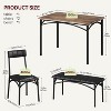 Dining Table Set for 4, Kitchen Table Set for 4 with Upholstered Bench and 2 Chairs - 3 of 4