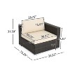 GDFStudio Avianna Outdoor Wicker 3 Seater Sofa Chat Set with Storage Coffee Table, Multibrown/Beige - 3 of 4