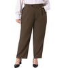 Agnes Orinda Women's Plus Size Business Work Elastic Waisted Long Straight with Pocket Suit Pants - 2 of 4