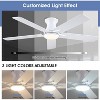 52 Inch Flush Mount Ceiling Fan with Light and Remote and APP Control Suitable for Bedroom Living Room Patio - 4 of 4