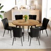 7-Piece Dining Set with Extendable Table and 6 PU Armless Chairs - 2 of 4