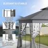 Resenkos Outdoor Garden Gazebo, Sunshade Gazebo Canopy,10' x 11.5' Double Roof Outdoor Gazebo Canopy Shelter w/Tree Motifs Corner Frame and Netting, - 2 of 4